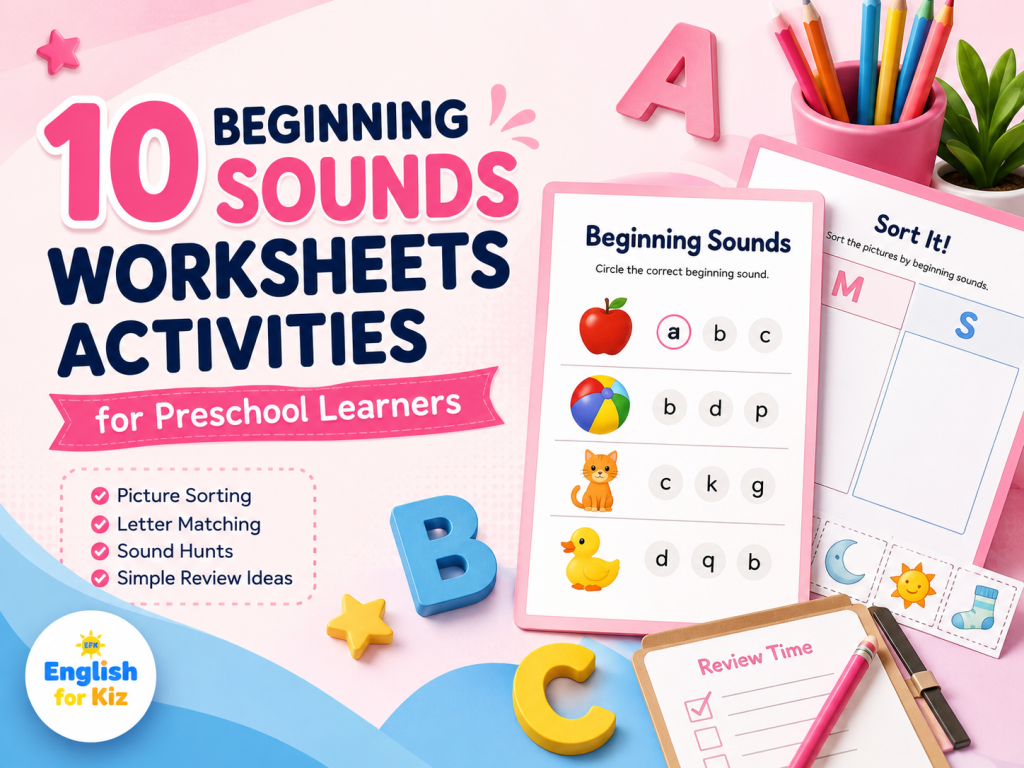 10 beginning sounds worksheets activities for preschool learners with picture sorting and letter matching